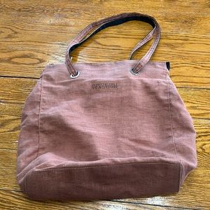 Kenneth Cole Reaction brown/black linen bag. Zip closure, zip interior pocket